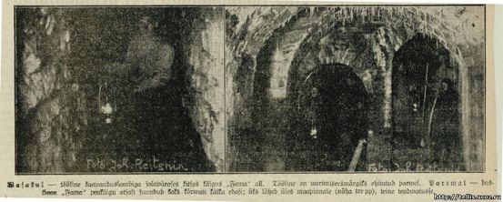 Вырезка из газеты 1930-х годов, на которой изображены казематы бастиона Фама